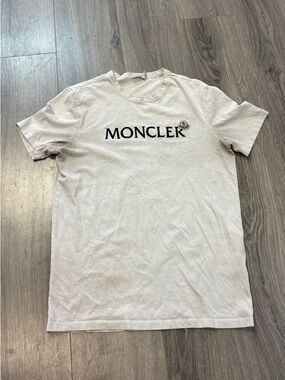 Moncler White Short Sleeve Logo Tee